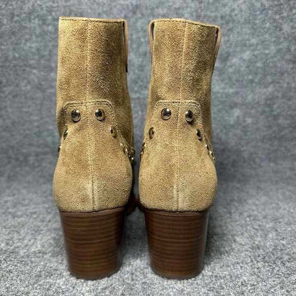 Coach Paline Bootie Women’s 10 Tan Suede Chelsea Pull On Block Heeled - Picture 4 of 11